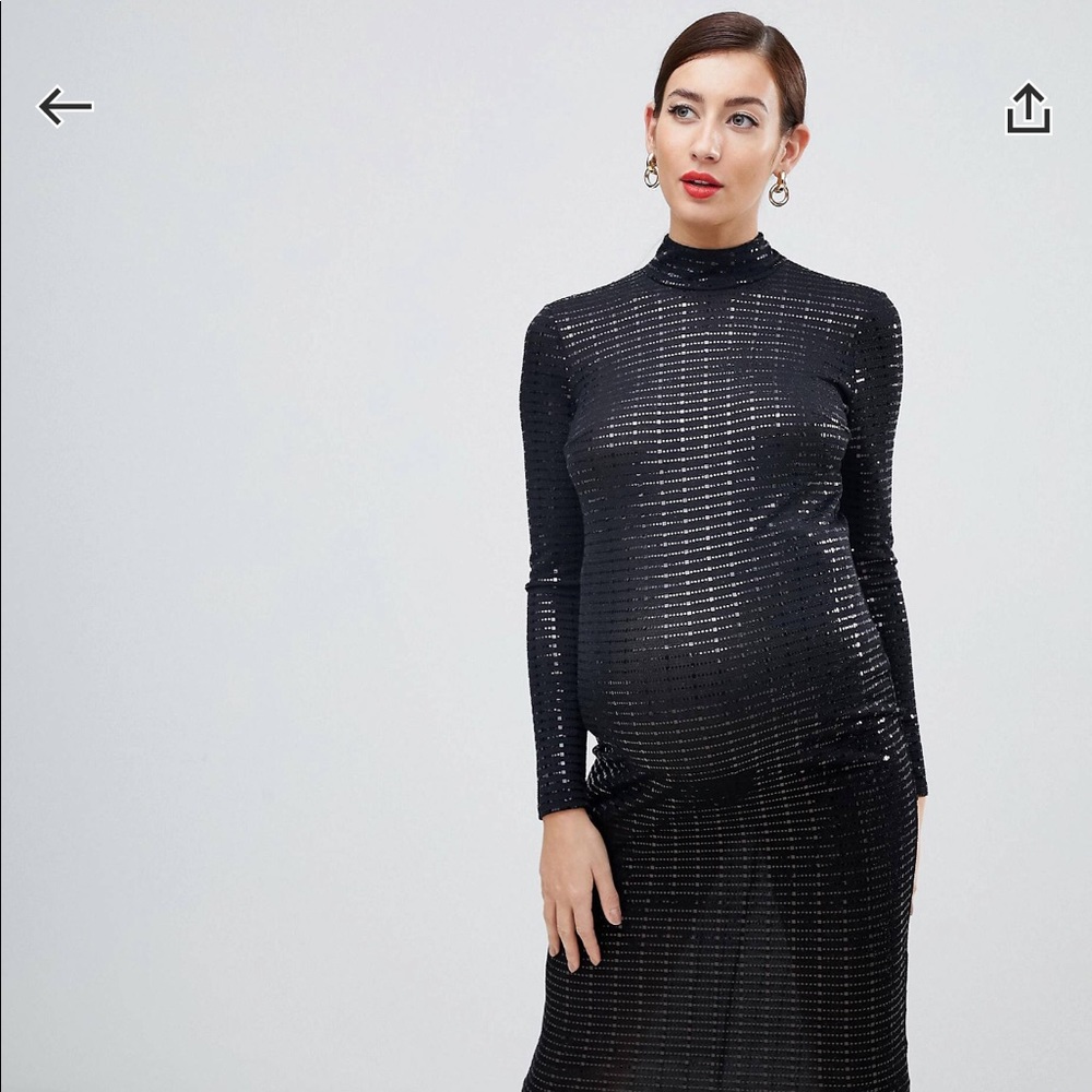 asos maternity sequin black dress